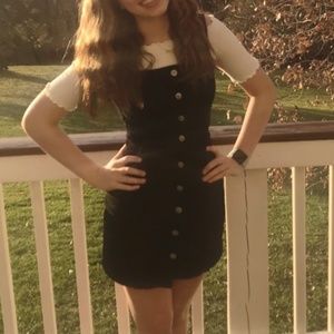 Black Corduroy Button Up H&M Dress